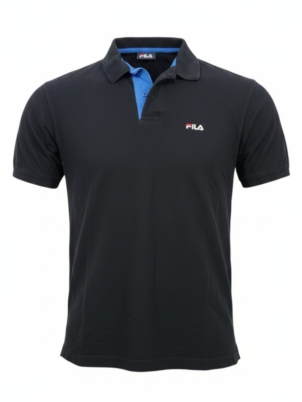 FILA Black Polo with Blue Inner Placket